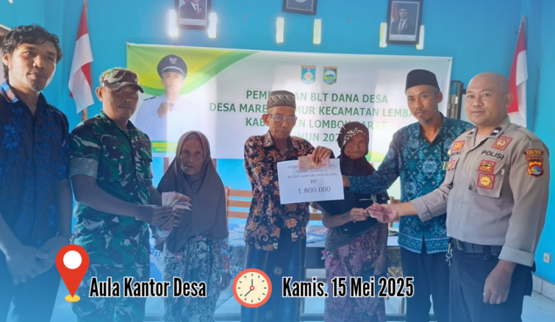 Pemerintah Desa Mareje Timur Melaksanakan Kegiatan Pembagian BLT DD Bulan Januari–Juni di Kantor Desa